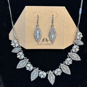 Chloe + Isabel Silver Crystal Necklace Elegant Statement